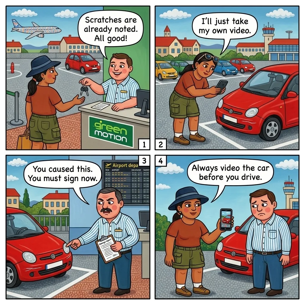 Green Motion Pre-Existing Damage Charge Pressure — comic illustration
